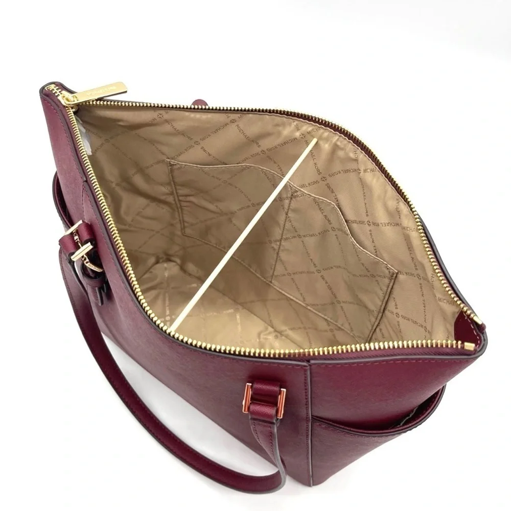 Michael Kors Large Charlotte Tote Bag Dark Cherry